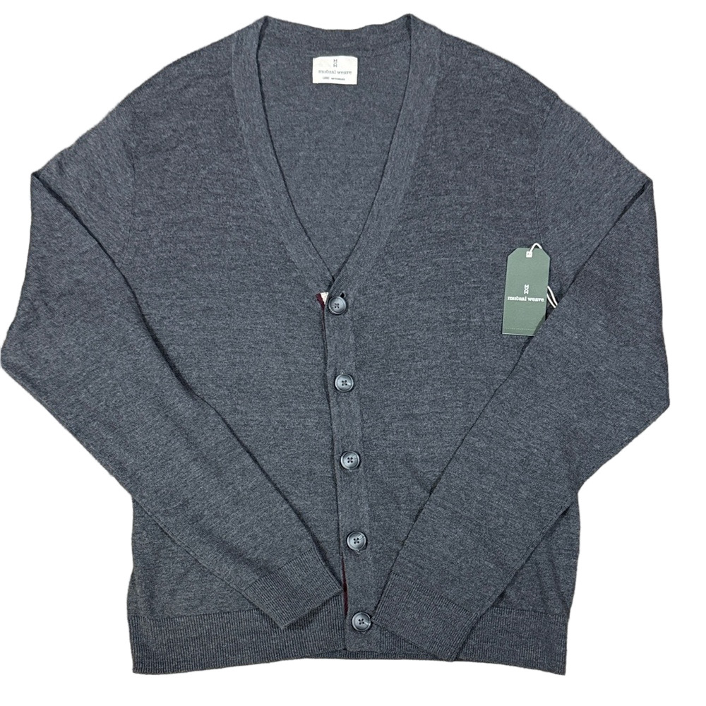 Mutual Weave Men's Dark Gray Button Down Cardigan SKU1168